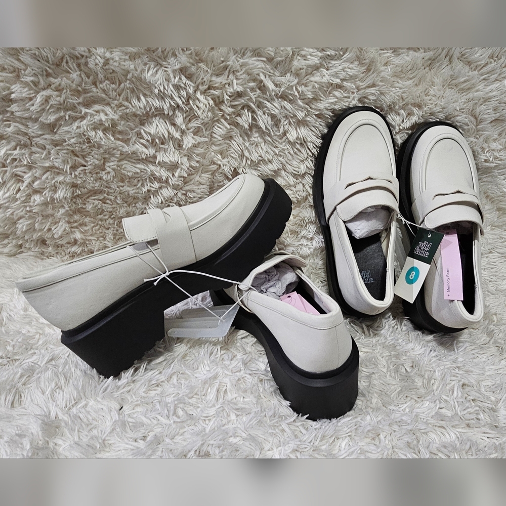 Elegant Cream Platform Loafers